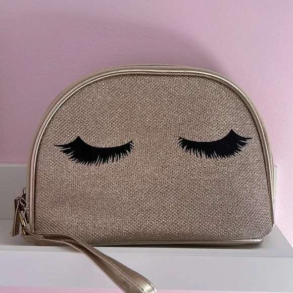 Zipper Makeup bag , clutch , gold - Picture 1 of 4